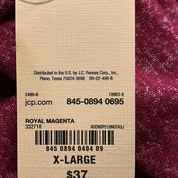 St. John's Bay Women's XL V Neck Sweater Royal Magenta - Picture 5 of 5